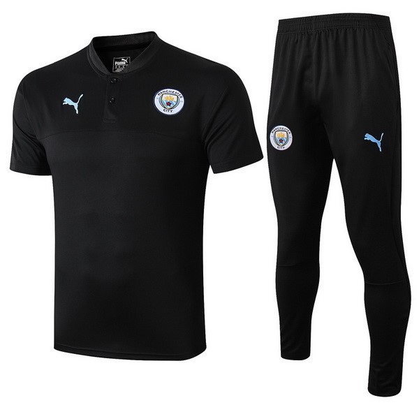 Polo Manchester City Conjunto Completo 2019 2020 Negro